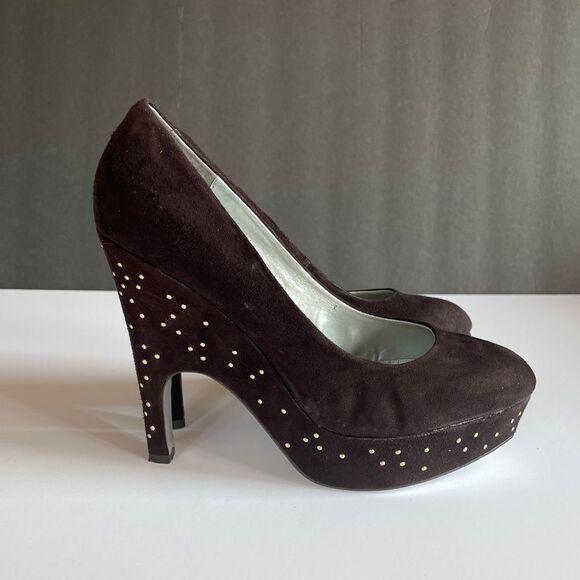 Halston suede platform heels size 7.5 - Picture 8 of 12